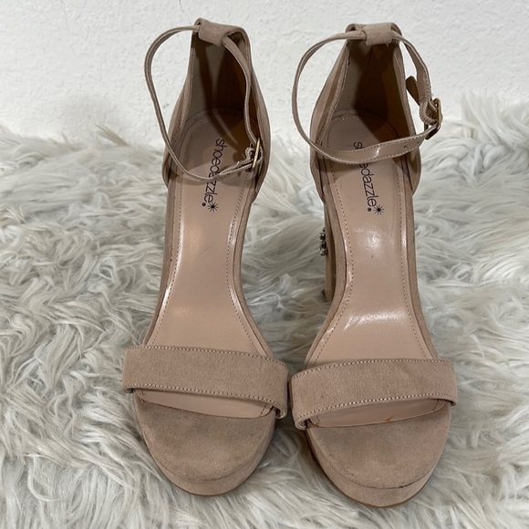 Shoe Dazzle Alisha Crystal Embellished Block Heel Platform Size 9.5 - Picture 3 of 12